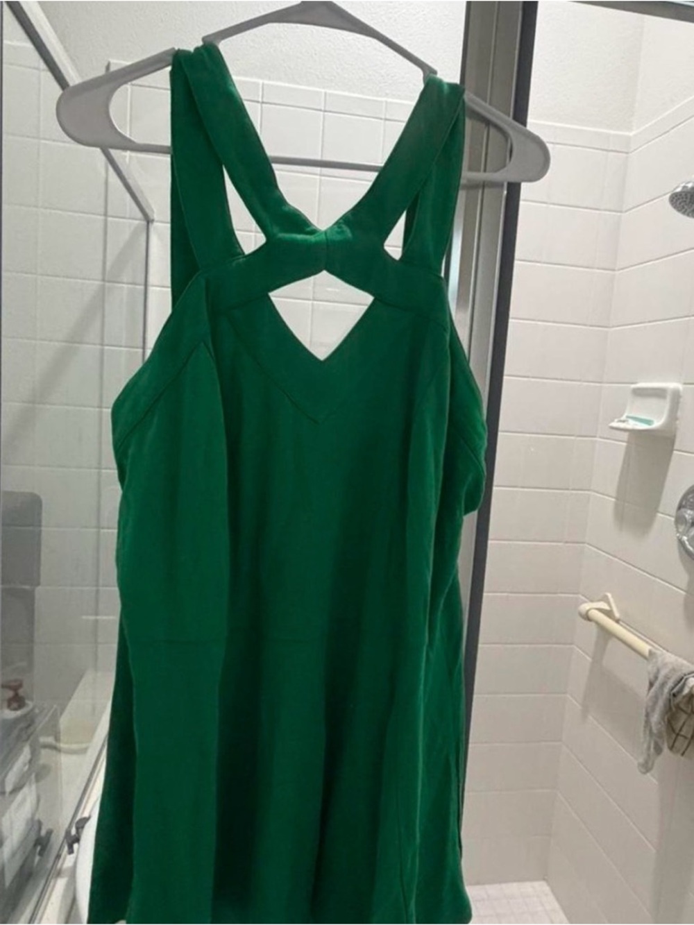 Green Strappy Crossover Back Top